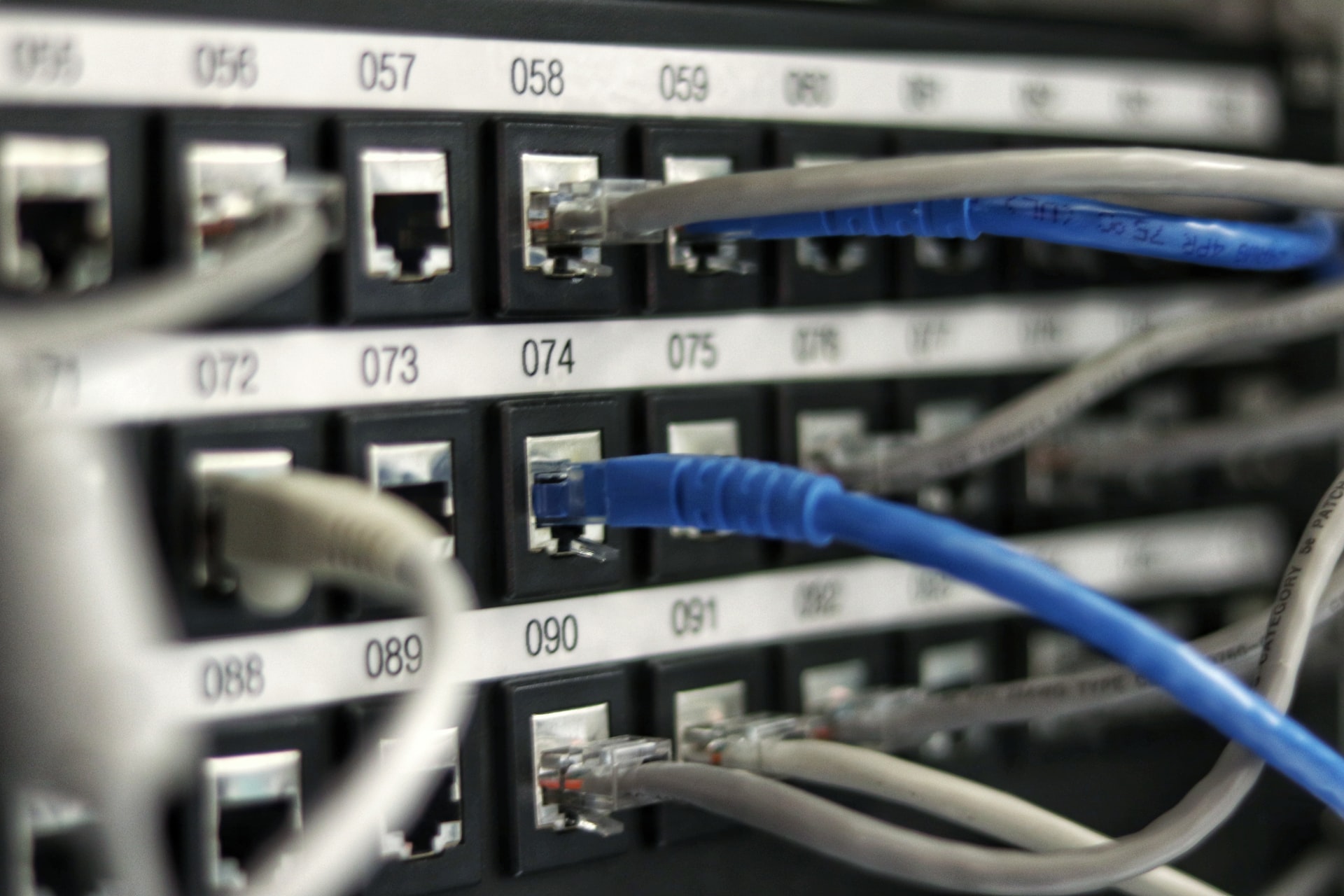 networking cables connected to patch panels